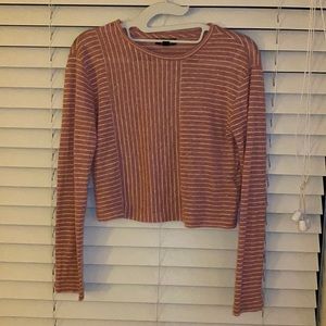Pink and White Striped Topshop Long Sleeve
